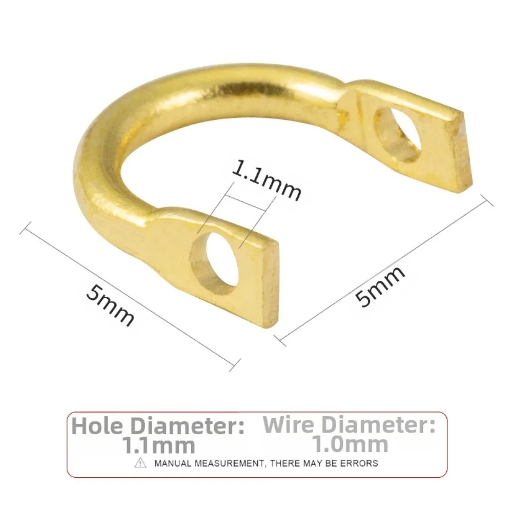 Fishing Connectors U-shaped Lure Rings DIY Fishing Tackle Gold silver Brass Construction Polished Finish Smooth Rotation