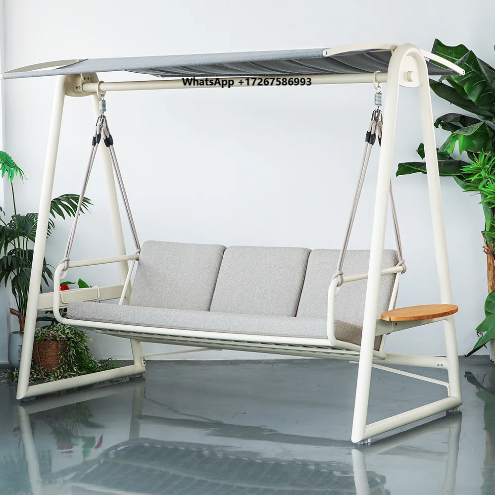 High-Quality Courtyard Metal Hanging Bed Garden Multiple People Swing Chairs Outdoor Patio With Canopy Swing Chair