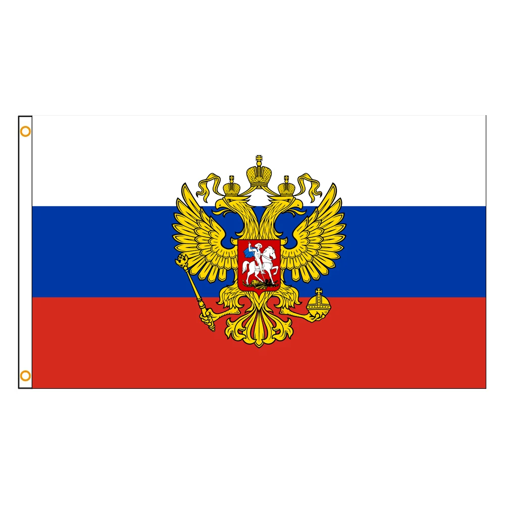 2×3FT Russian Federation Russia Emblem Flag Polyester Printed Banner Tapestry For Decor
