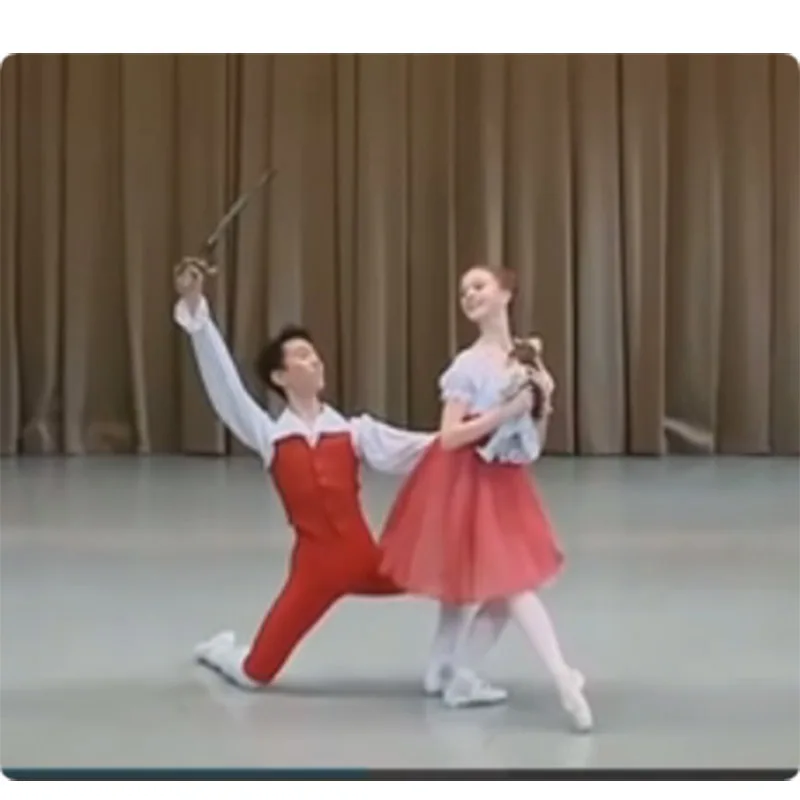 Ballet radis Variation garçon Ballet gilet chemise pantalon, fille rouge robe de Ballet et garçon veste pour Performance Chipollino Cipollino