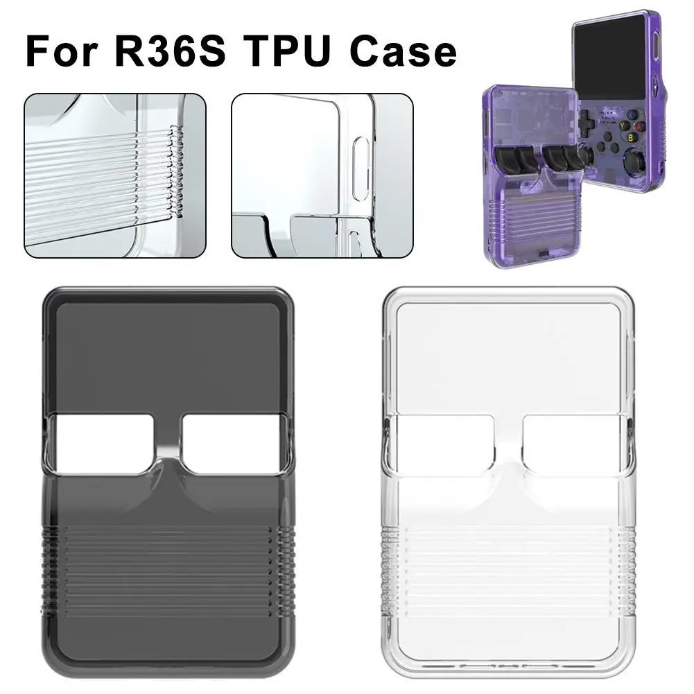 Transparent TPU Protective Case For R36S Handheld Game Console Anti Scratch Anti Fall Storage Cover Accessories Shell