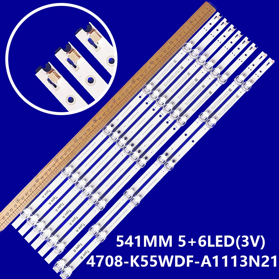 

8 шт./компл. лента светодиодной подсветки для 55fcu-fatsc DS-D5055UQ-A 4T-C55DL7UR K550WDF A1 4708-K55WDF-A1113N21 4708-K55WDF-A1113N31