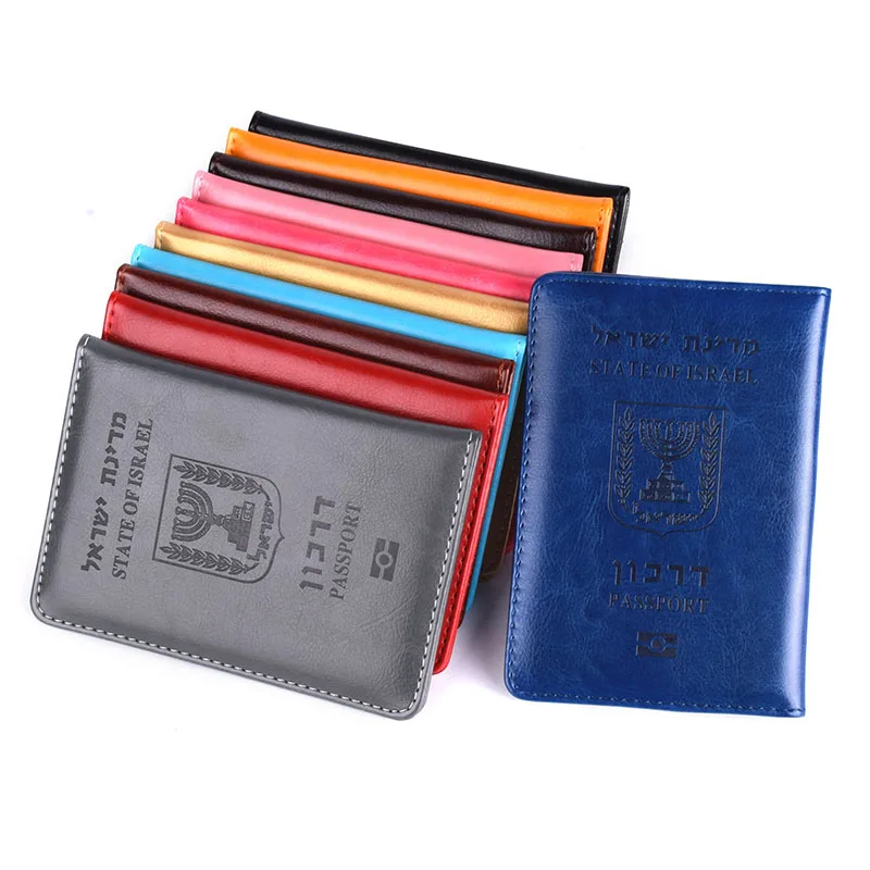 Israel Passport Covers Holder Israeli Identification Cover Pu Leather Passport Case Hebrew Travel Document ID Credit Card Holder