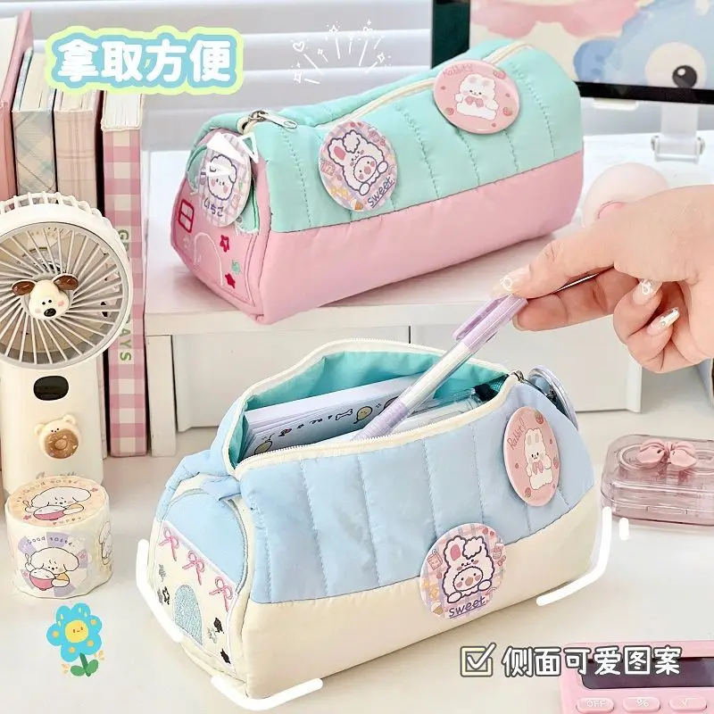 

Pen bag design lovely small fresh pencil box large capacity student small collection bag