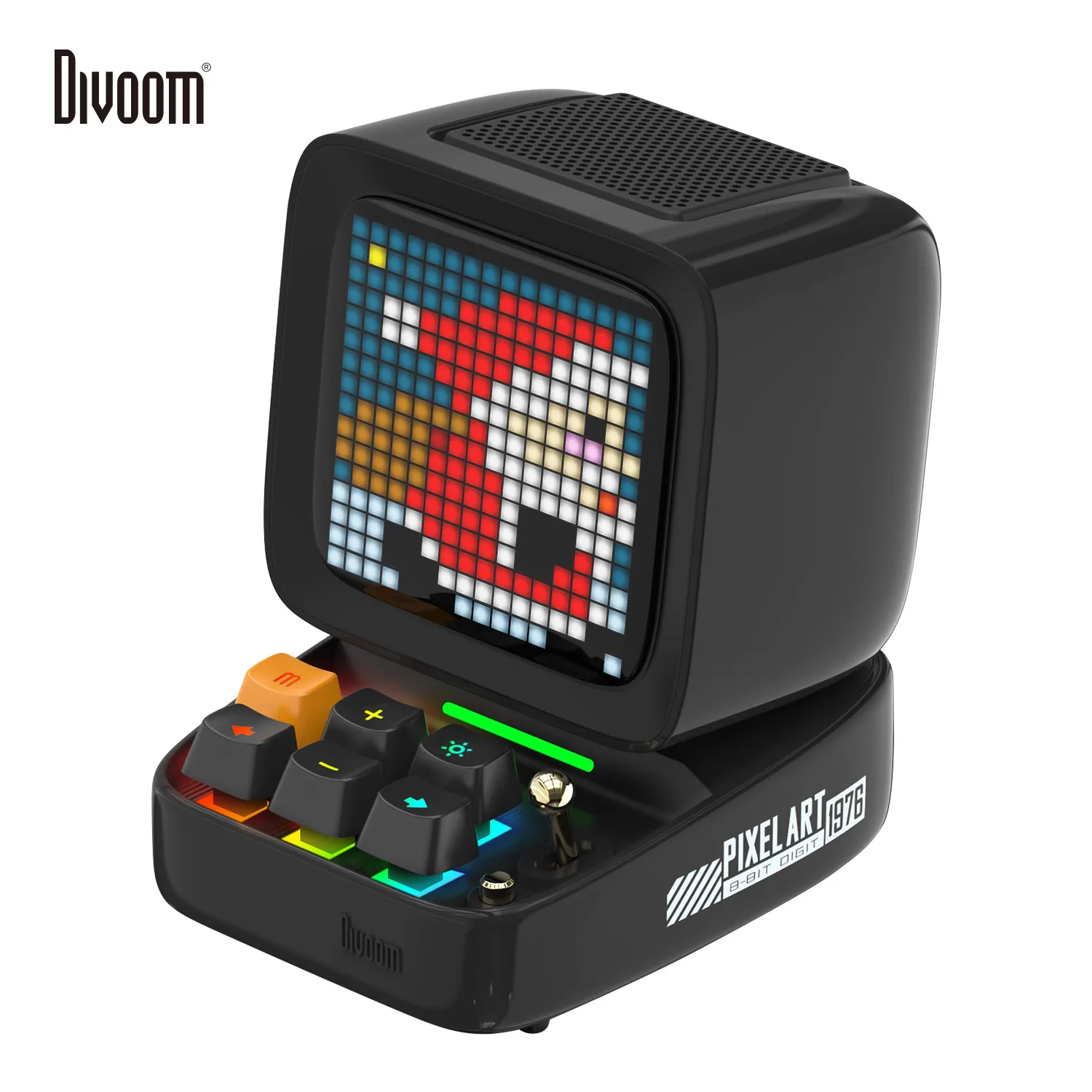 Divoom Ditoo Pro Retro Pixel Art Bluetooth Speaker with DIY LED Display Alarm Clock APP Control Cute Desktop Gift Black