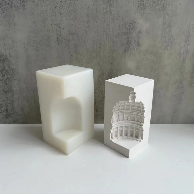 DIY Temple Cathedral Building Plaster Ornament Silicone Mold Aromatherapy Plaster Mold Resin Decoration Gift