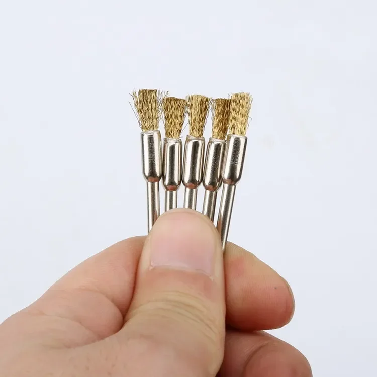 Brosse de polissage en fil d'acier, 25 pièces, 5mm, en laiton, pour perceuse électrique, outils de livres
