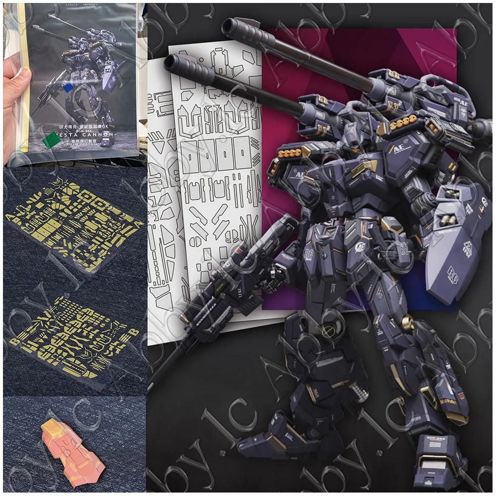 Pre-cut Masking Tapes Set for MG 1/100 RGM-96X Jesta Cannon AEther Resin Conversion Dress Detail up Kit Recast/Original Cast 2PC