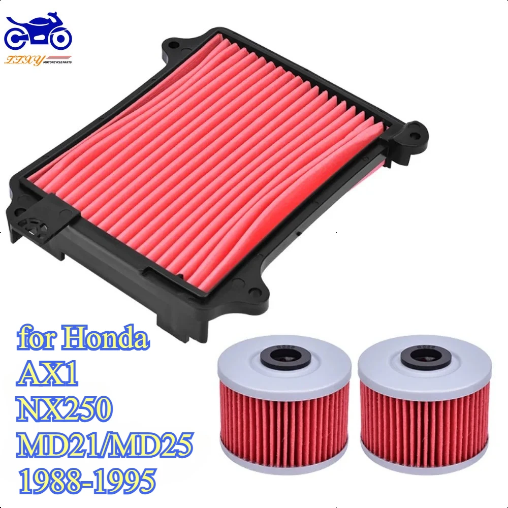 Motorcycle Air Filter 17210-KW3-000 Oil Filter Spare Parts Kit for Honda AX-1 AX1 NX250MD21/MD25 1988-1995