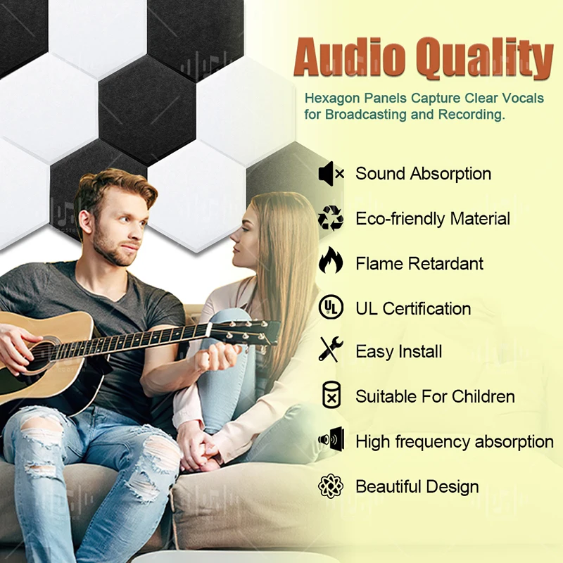 Imagem -04 - Painel Acústico de Isolamento do Teto Home Studio Sound Absorbing Wall Stickers Ktv Acoustic Stickers Vedação da Porta 12 Pcs