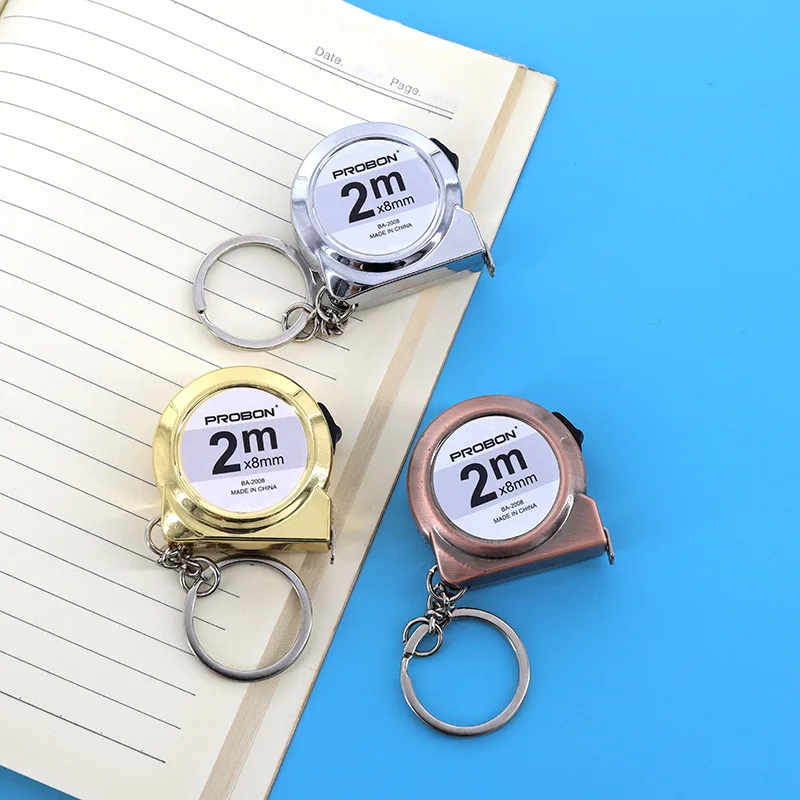 Portable Mini Tape Measure Small Household Measuring Tape Retractable 2m Mild Steel Key Chain Tape Measure Mini Measuring Tools