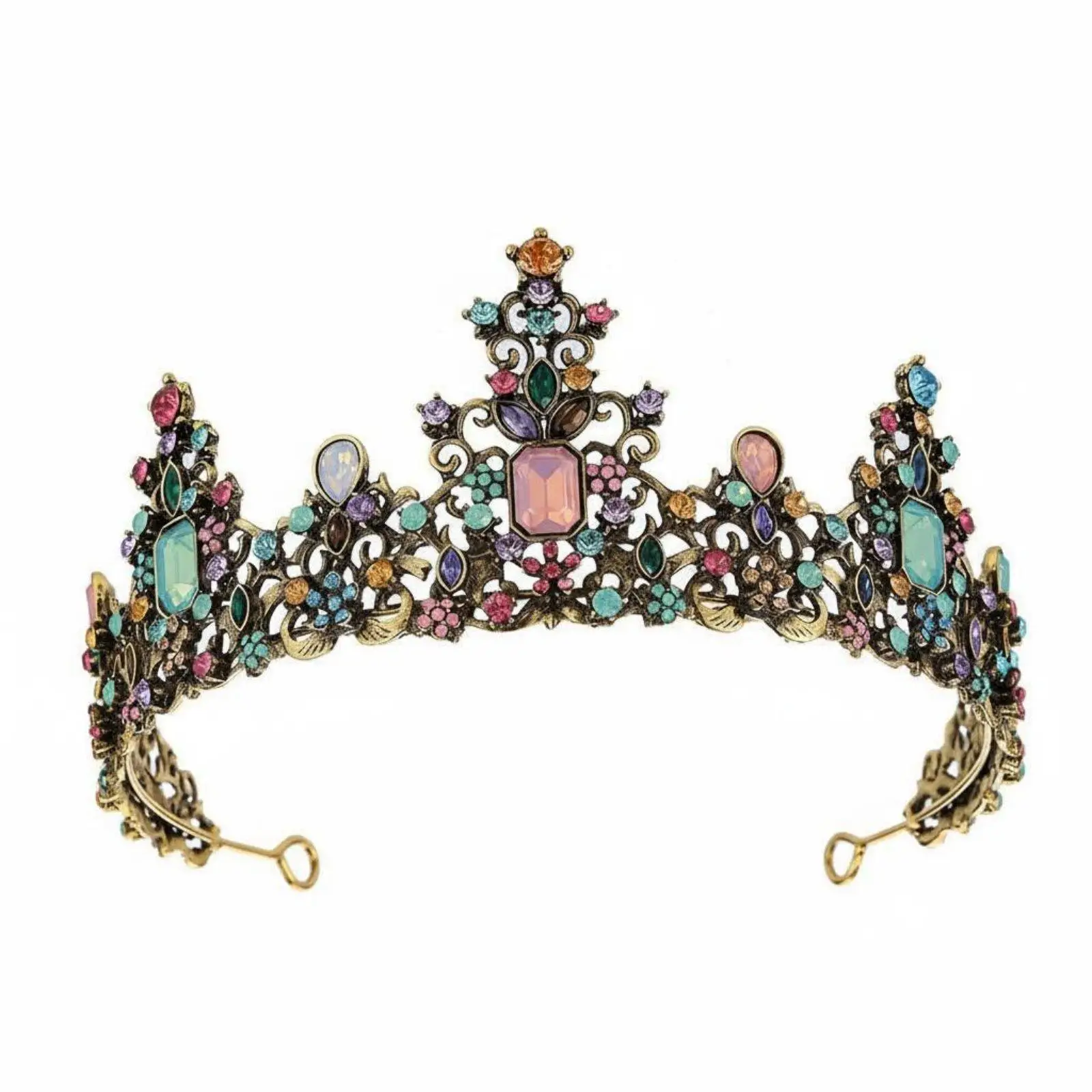 Alloy Bridal Crown High Quality Rhinestone Headdress Tiara for Bridal Celebration or Birthday