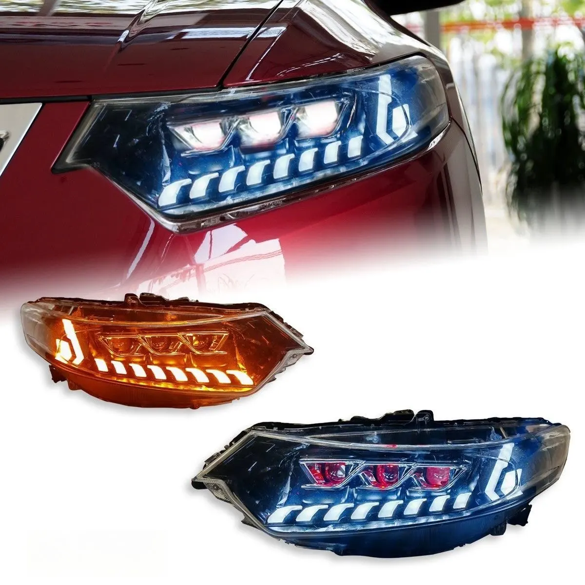 Dynamic Car bumper head light for Honda spirior Accord headlight daytime light 2009~2012y car accessories LED fog light