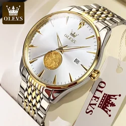 OLEVS Men's Automatic Movement Watch Luxury Stainless Steel Watches for Men Waterproof Luminous Mechanical Wristwatch Male Clock