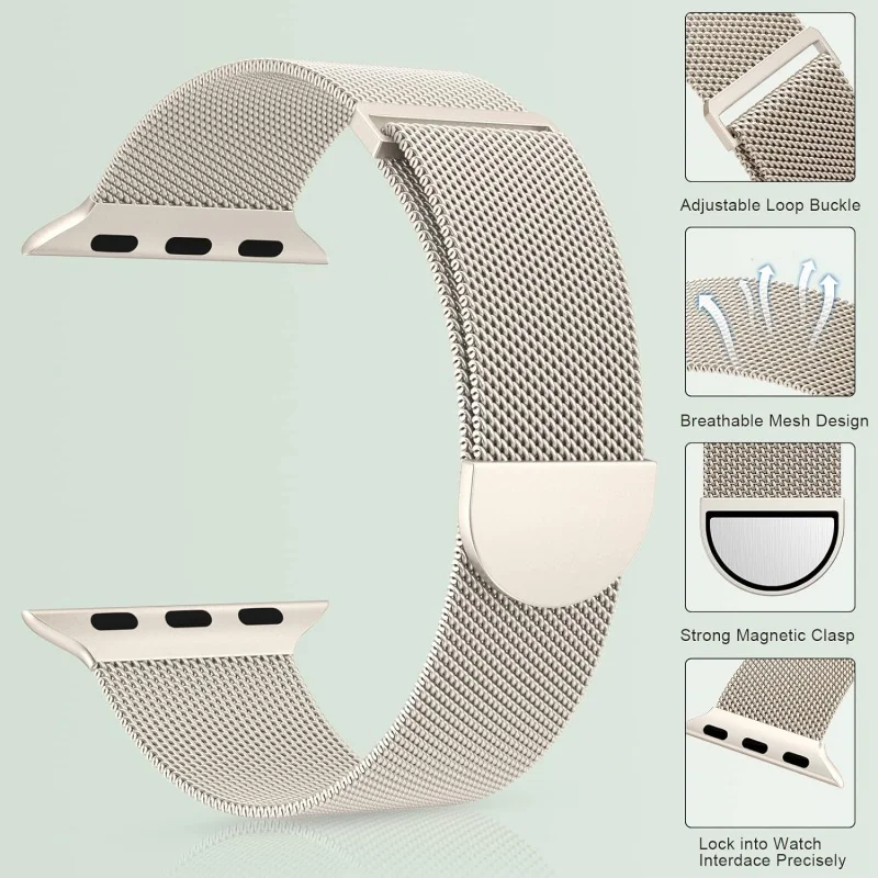 Marge Plus Compatibele Apple Watch Strap Serie 9, Ultra 2, Se, Ultra 8 7 6 5 4 3 2 1 38Mm 40Mm 40Mm 41Mm 44Mm 45Mm 49Mm Vrouwen En M