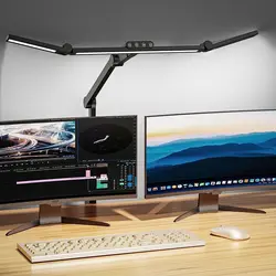 LED 책상 램프 테이블 램프 밝기 조절 가능, 24W 1380lm 테이블 램프, 5가지 색상 및 5가지 밝기 레벨 일광 램프 책상 램프 눈 친화적