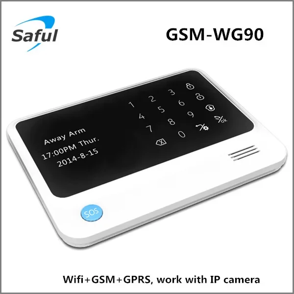 Saful GSM+WIFI+GPRS module home alarm system support remotely leave message