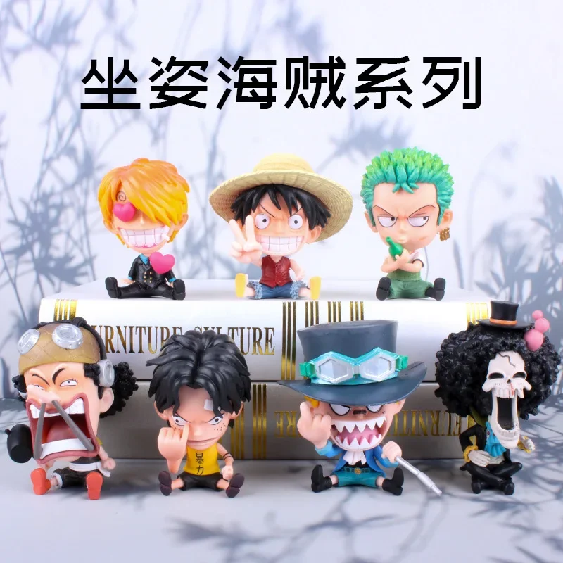 One Piece Luffy Anime Figure Zoro Sanji Robin Nami Brook Decor Figures Ace Collectible Decor PVC Model Toy Kids Christmas Gift