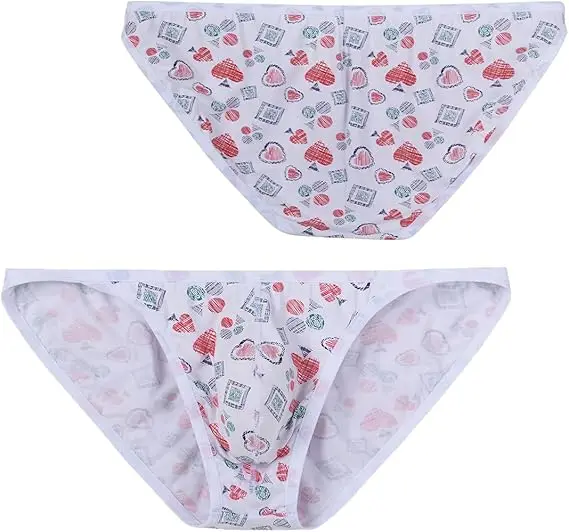Zonbailon Men's Briefs Breathable Soft Tagless Sexy Underwear Cartoon Print Underpants Male Briefs