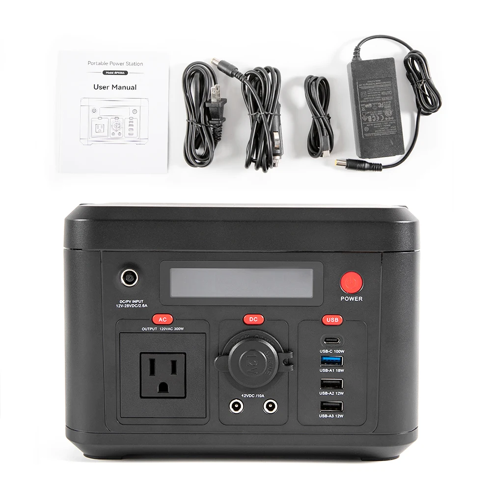 Home Outdoor Portable Mobile Emergency Generator 300W Solar Power Station Camping