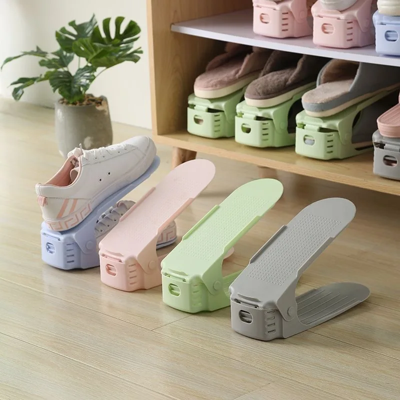 

Integrated shoe rack storage unit, space-saving household adjustable shelf, double-layer shoe trays10 pieces