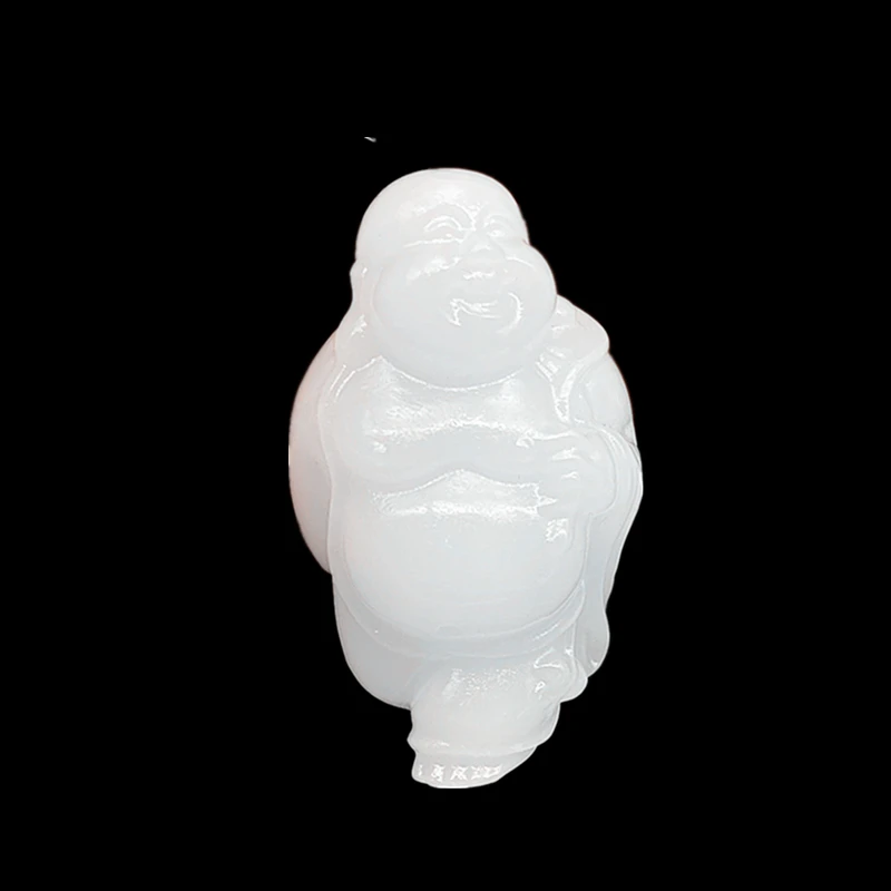 Natural Hetian Jade Stone Hand Carved Chinese Buddism Goddess Guanyin Buddha Statue Pendants Protecting God Remove Bad Fortune