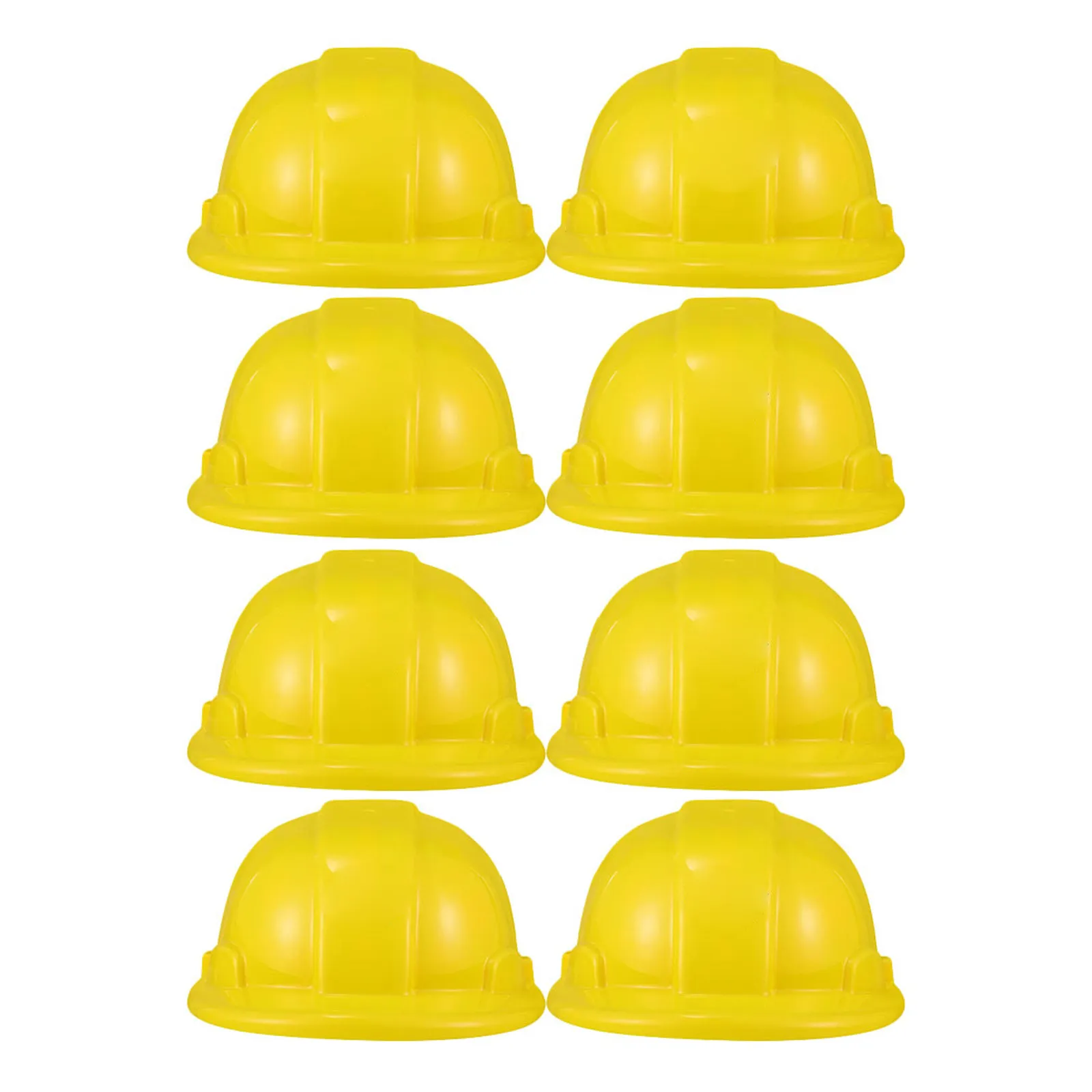 8Pcs Kids Construction Helmets Yellow Plastic Safety Hats for Role Play Creative Thinking Development Parent Child Game Gift