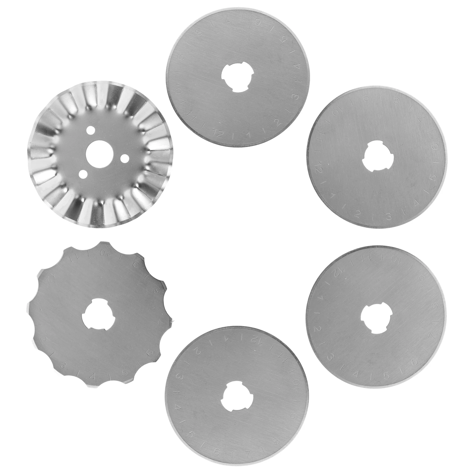 

6pcs Titanium Coated Blades Set for Fabric Cutting Rotary Quilting Sewing Craft Tools Stainless Steel Durable