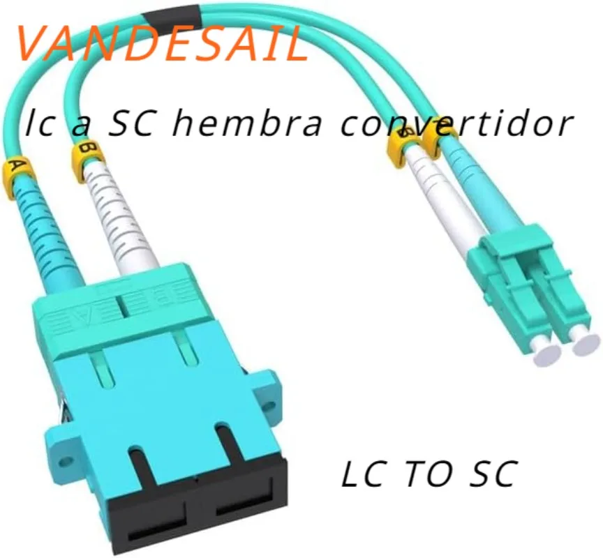 

VANDESAIL lc macho a SC hembra convertidor Cable adaptador de fibra óptica SC a LC, multimodo dúplex 40 GB, OM4 OM3