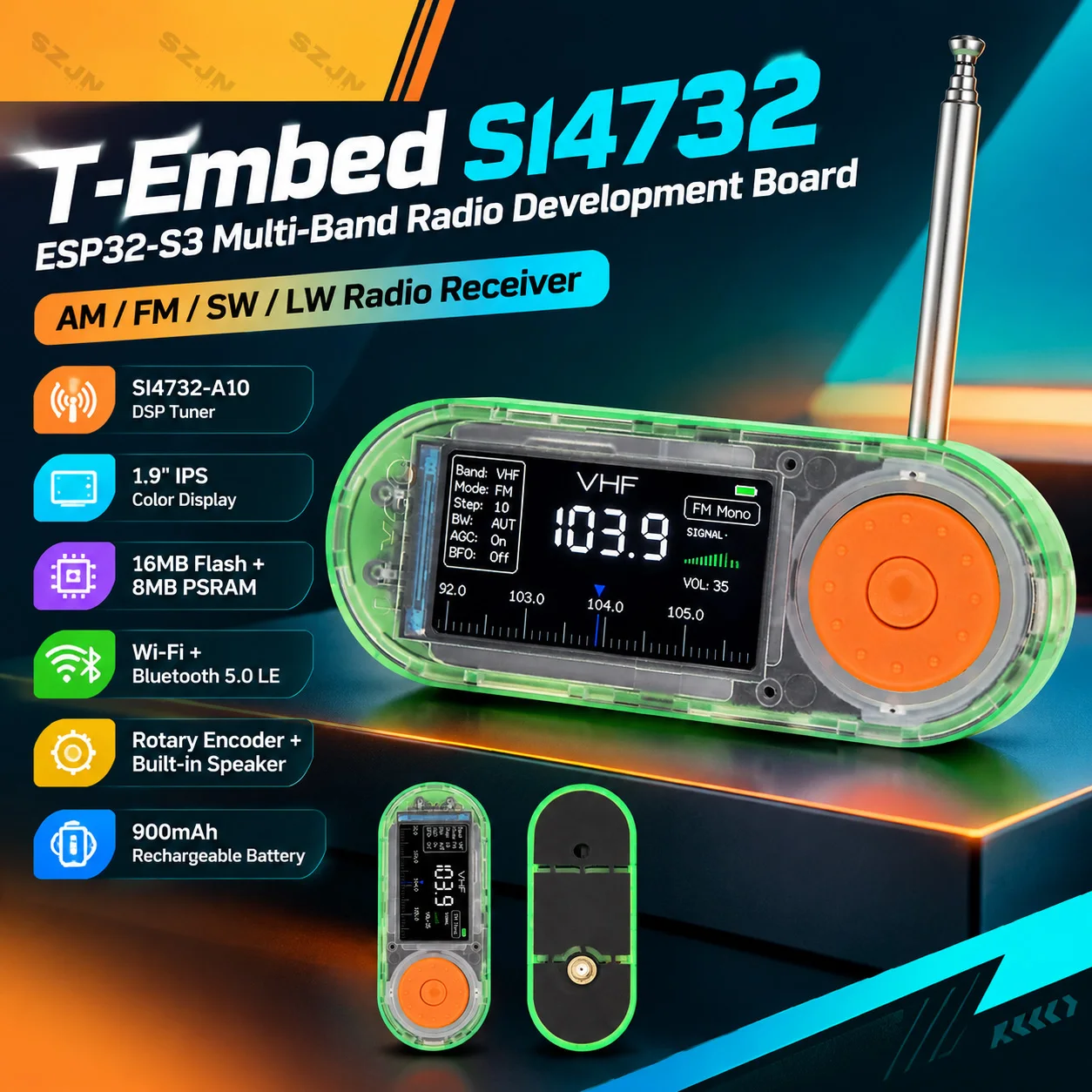 LILYGO T-Embed SI4732 ESP32-S3 Development Board DSP Radio Module IPS TFT Display WiFi Bluetooth Arduino ESP-IDF