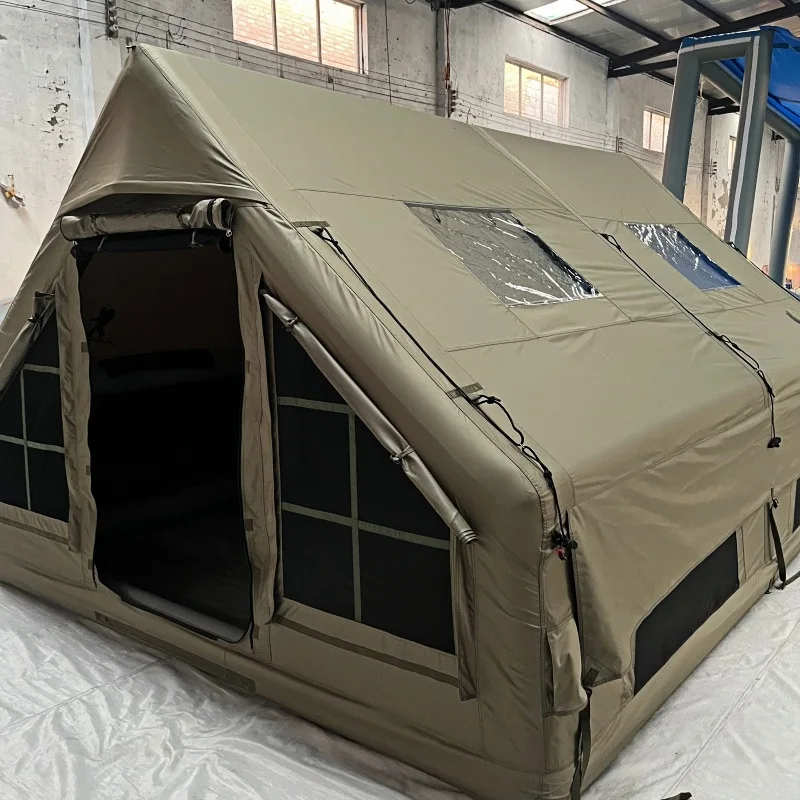 Inflatable tent 12 square meters outdoor camping Oxford cloth waterproof and windproof professional outdoor camping