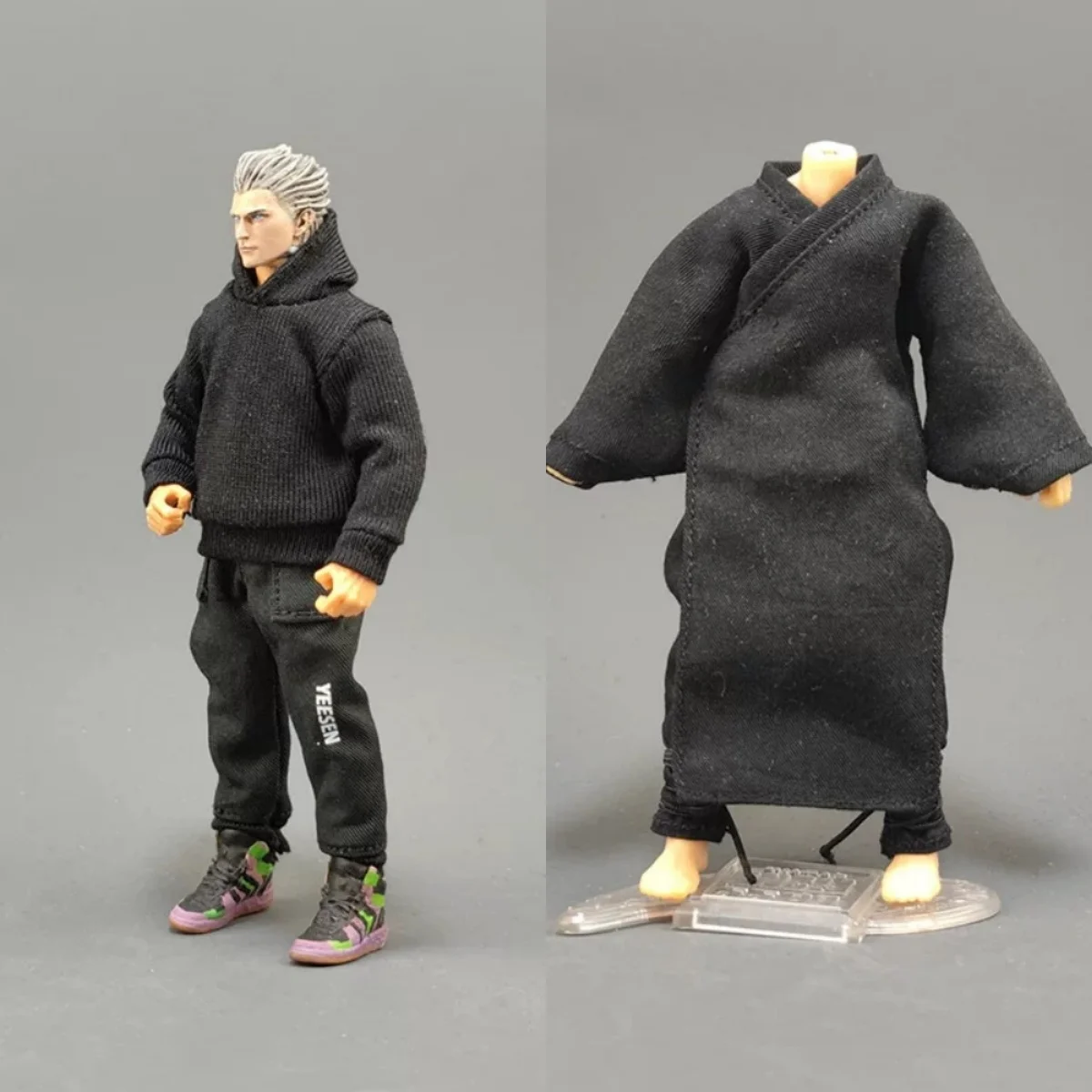 【衣類のみ】1-18-スケール男性兵士服飾アクセサリーフード付きスウェットシャツローブスタイルコートフィット-375-インチアクションフィギュアモデルおもちゃ