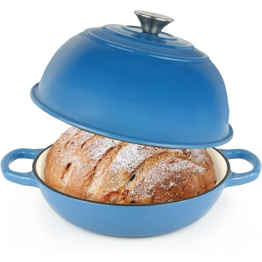 

Enameled Cast Iron Bread Oven Dutch Oven Pot with Lid 10 Bread Dutch Oven for Sourdough Bread Baking 6 Quarts Bread Pan with Do