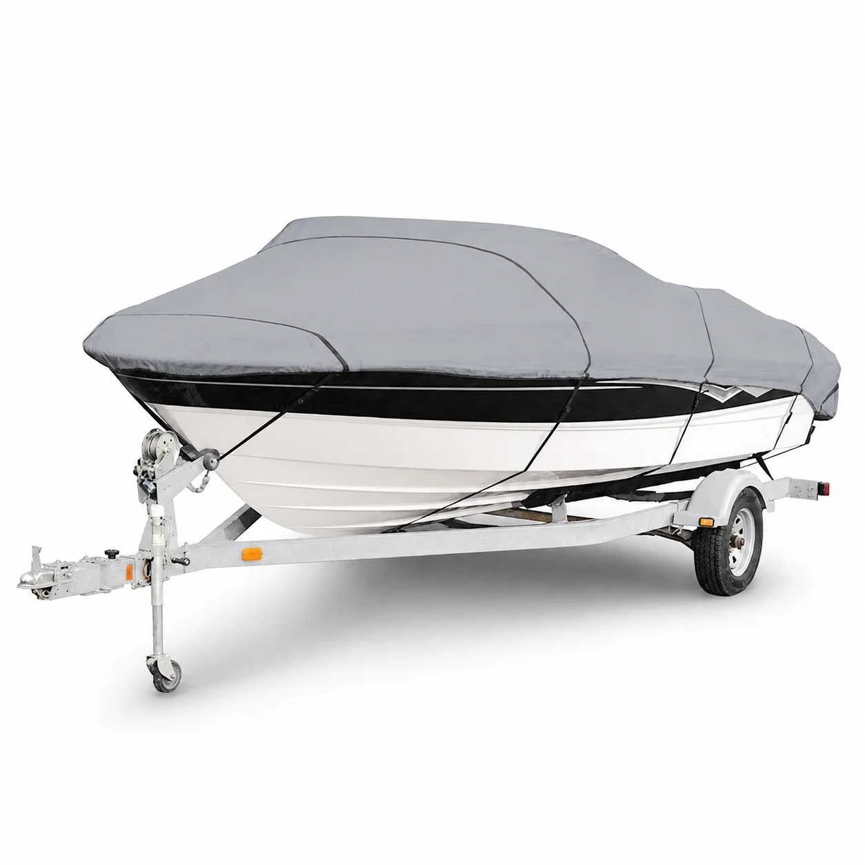 Silberne Reflektierende Bootsabdeckung 11-22FT Marinequalität Wasserdicht Reißfest Allwetterschutz für Yachten mit Verstellbaren Gurten – Detail 11