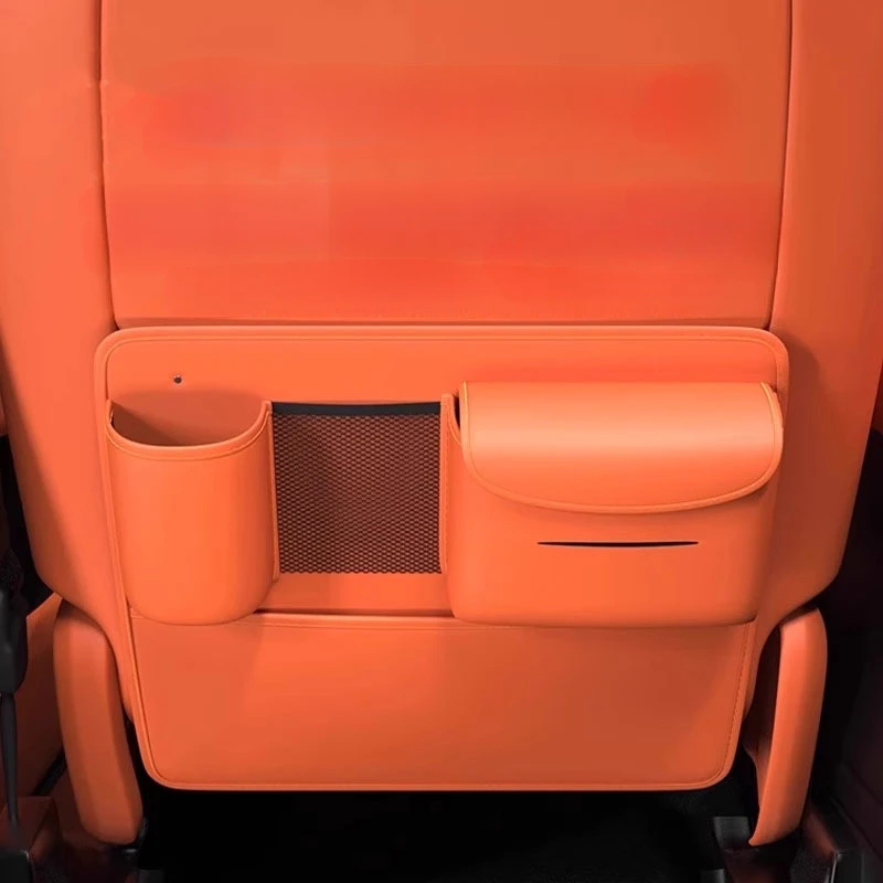 

Car Seat Back Hanging Organizer Leather Tissue Bag Water Cup Holder Universal Auto Rear Seat Storage Organiser Interior Accessor