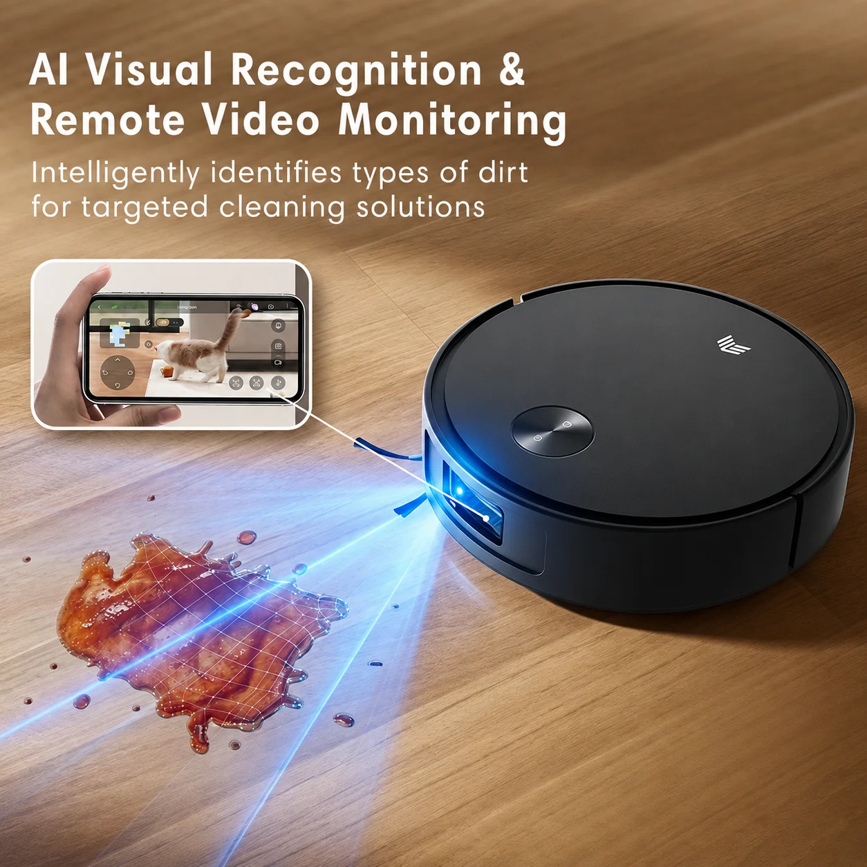 25000Pa Strong Suction Hair Cutting Brush Fresh Water Mopping 55℃ Auto Drying Smart Navigation Robot Vacuum Cleaner
