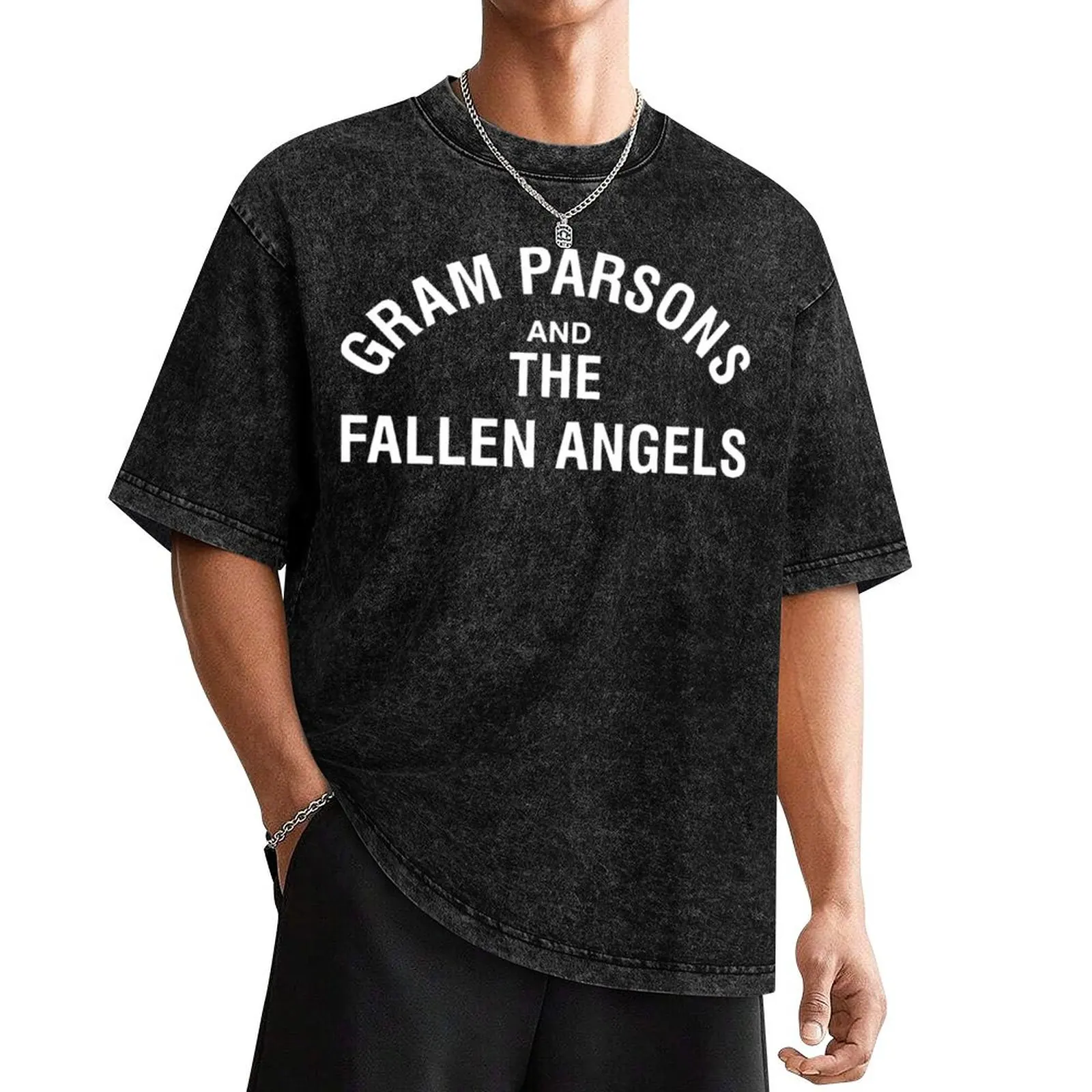 Gram Parsons and the Fallen Angels (white) T-Shirt customizeds vintage anime shirt quick drying oversized t shirt men