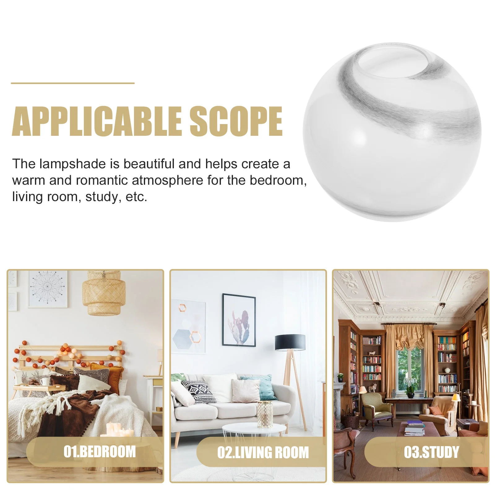 

Glass Lamp Shade Pendant Light Globe Modern Design Easy to Install Decorative Replacement Lampshade for Ceiling Lighting