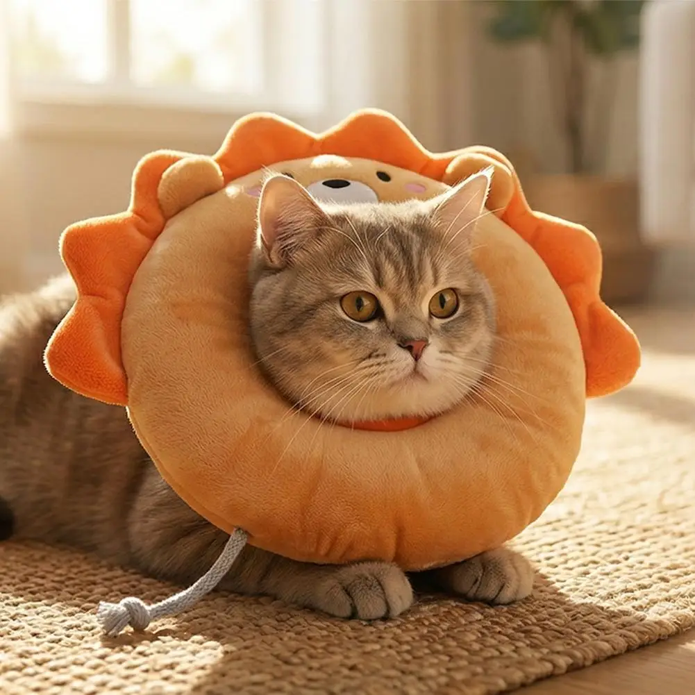 Cute Pet Cat Elizabethan Collar Wound Healing Anti-Bite Fun Crab Protection Pet Neck Collar Licking Collar Lion Neck produc U9L2