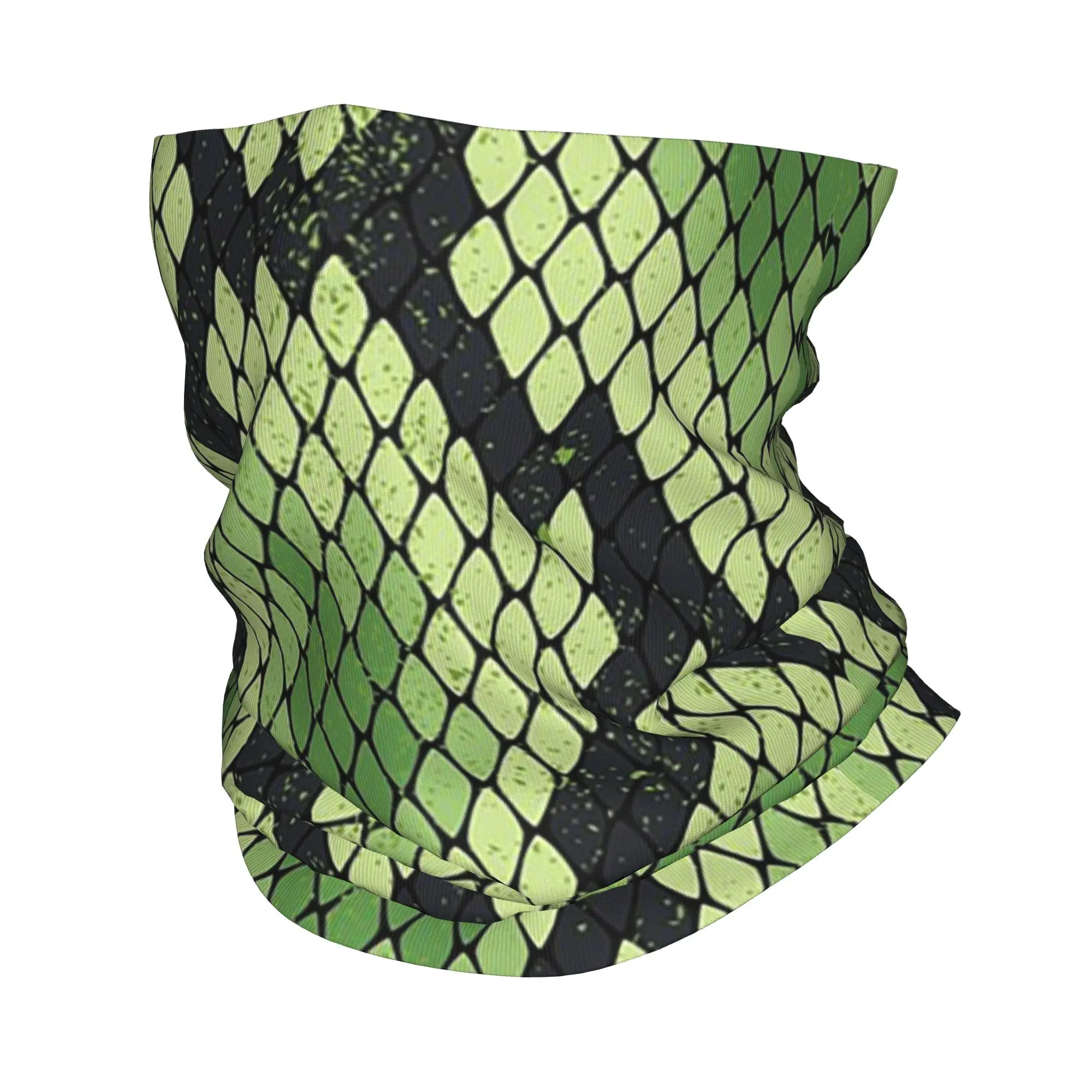 

Going Green Snake skin Print Bandana Neck Cover Printed Magic Scarf Multifunction Balaclava Riding For Men Women Adult