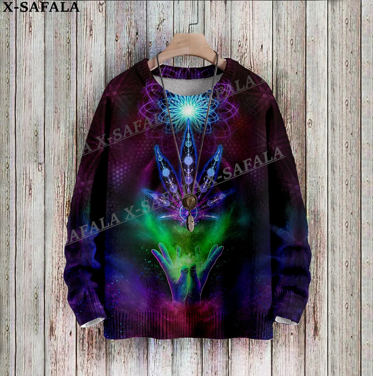 Hippie Psychedelic Colorful Trippy Sweaters 3D Printed Knit Sweater Funny Gift Jumpers Tops Couple Holiday Party Unisex Casual-5