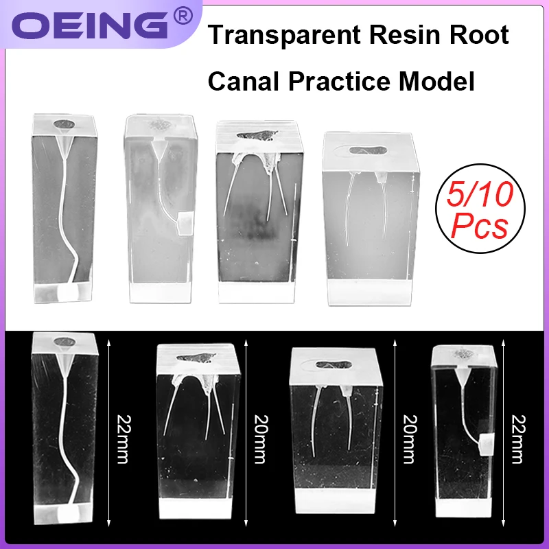 5/10Pcs Dental Resin Root Canal Practice Block Model; Transparent Pulp Root Canal Preparation, Filling, and Restoration Model