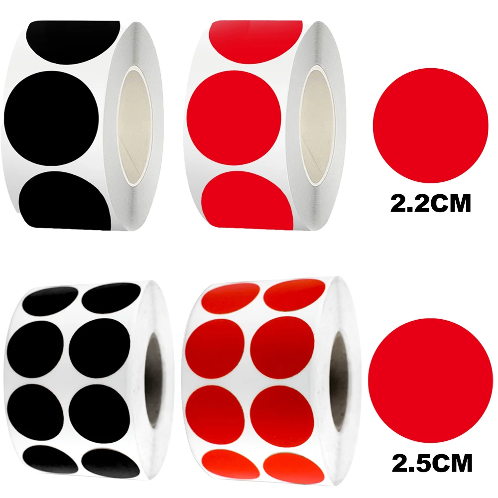 500/2000 pçs adesivos de alvo 0.87/1 ''auto-adesivo bullseye adesivos remendo para prática de tiro pistola de ar pistola bb preto vermelho