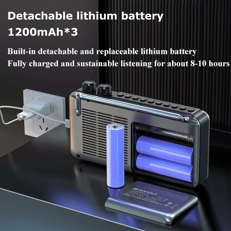 Pemutar musik kartu khusus Radio Video 4.3 inci Retro portabel baru untuk speaker orang tua siaran Stereo Full-band