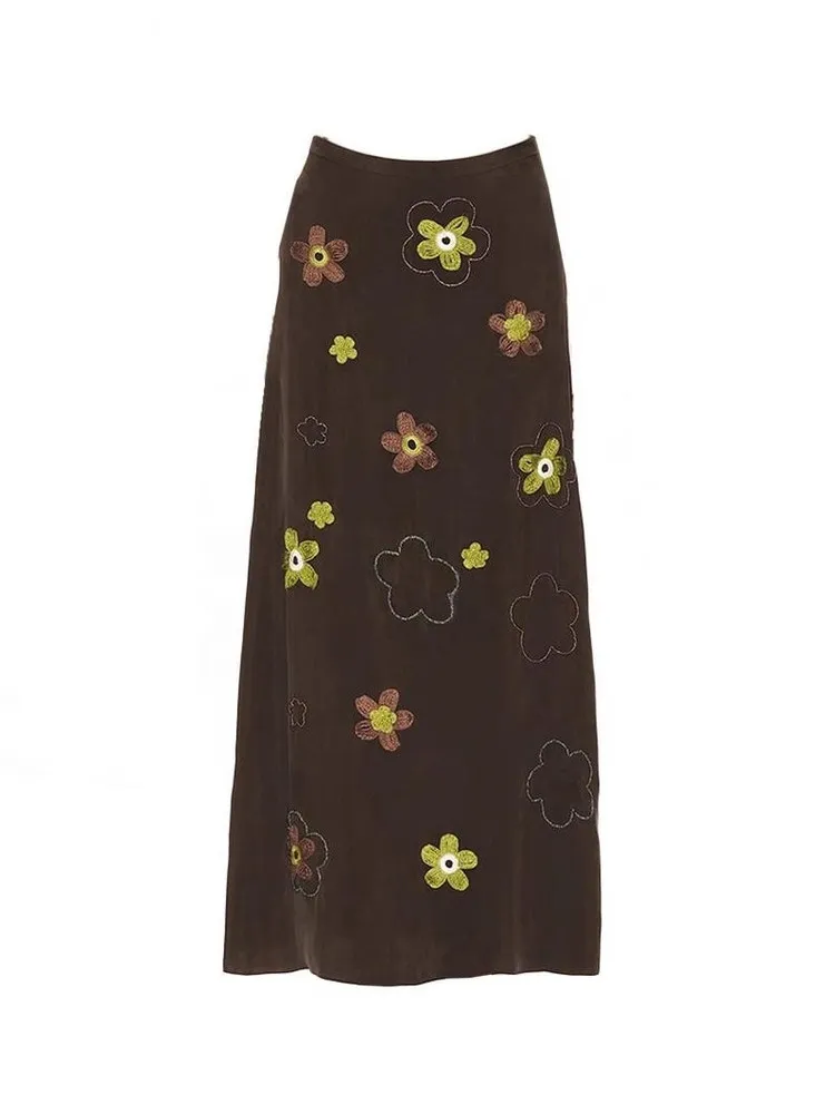 

American Retro Fun Print Skirt Women's Autumn Design Unique Beautiful High Waist Bodycon Skirt Casual High Waist A-Line ...