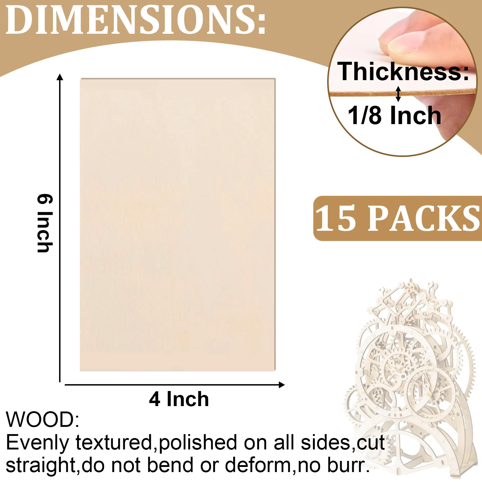 15 Pack Basswood Sheets 6