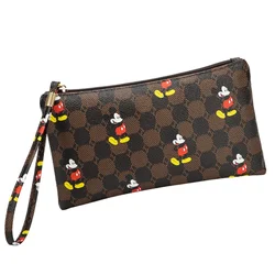 Cartoon disney mickey mouse  Women's Wallet Long Clutch BagLargecapacity Zipper Ladies Wallet Card Case Mobile Phone Bag