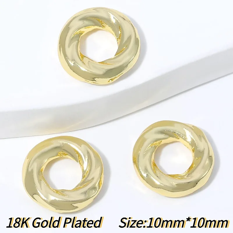 18K vergoldeter Messing-Ring mit gedrehtem Seilmuster, geschlossener Ring, Zubehör für DIY-Schmuckherstellung, Verbinder, hochwertige Schmuckkomponenten – Detail 32