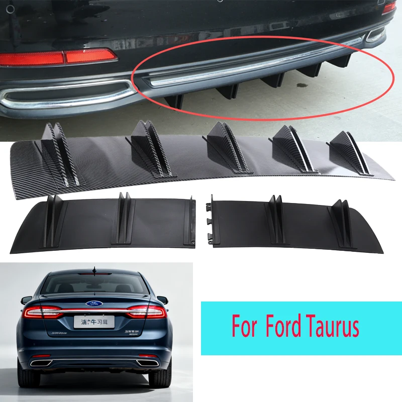 ลิ้นกันชนหลังรถยนต์ฟอร์ด ทอรัส ทำจากพลาสติก ABS แบบปีกคู่ สไตล์ครีบฉลาม ดีไซน์โค้ง ช่วยลดแรงกระแทก
