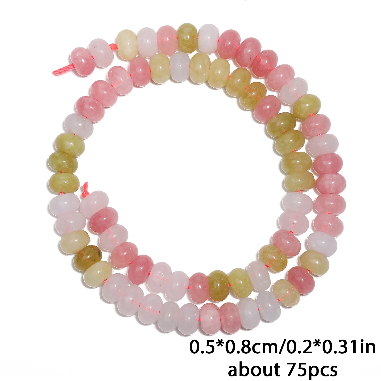 Natursteine Rondelle Spacer Perlen 5x8mm Gelb Grün Jade Flache Runde Perlen für Armbänder Perlen Schmuckherstellung Zubehör – Detail 29